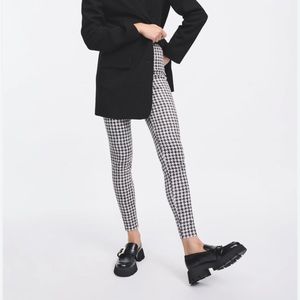 Zara Suede Houndstooth Leggings - Size XS